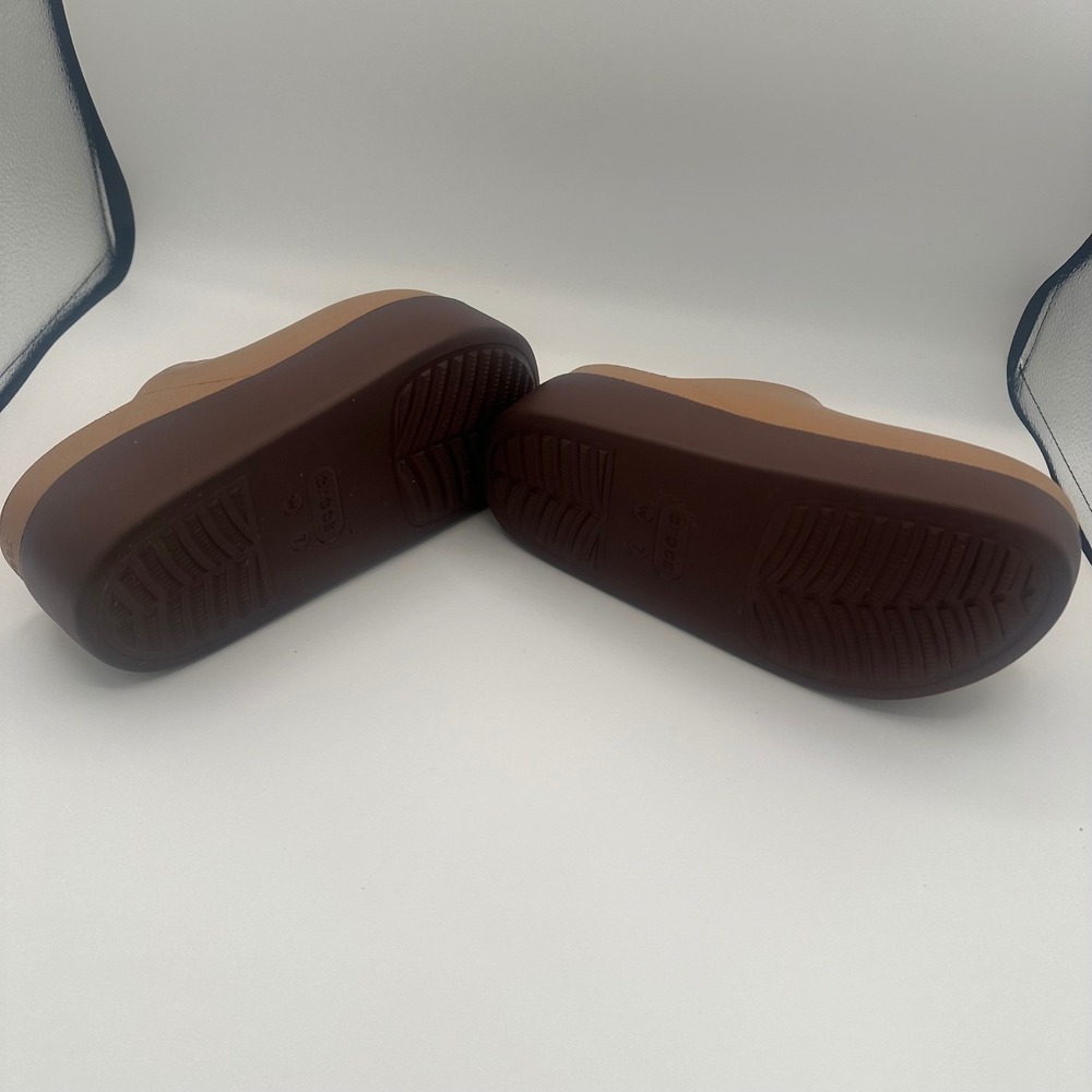 Crocs Women's Dylan Sepia Platform Clogs Slides Brown Relaxed Comfort Shoes Sz 7 - Picture 5 of 5